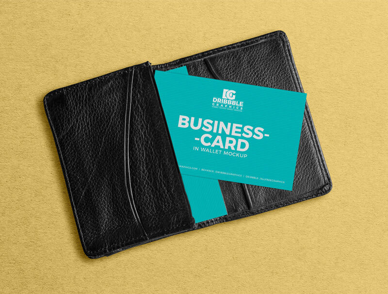 Paper Texture Business Card in Wallet Mockup Free Download | Resource Boy