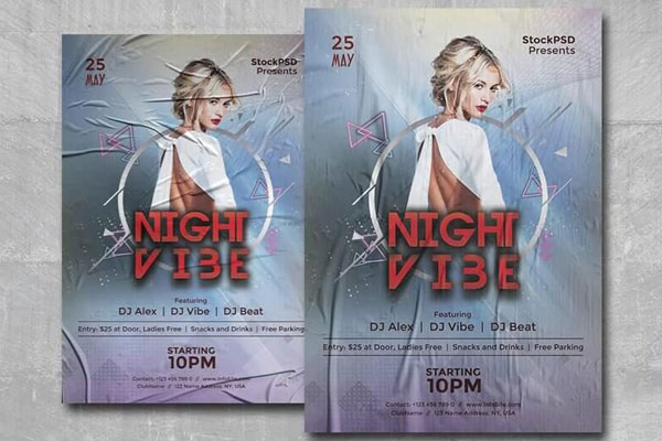 Pastel, Geometric Party Flyer Template FREE PSD