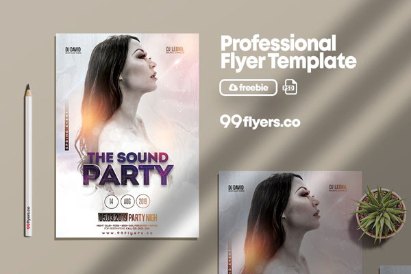 Pastel, Modern Night Party Flyer Template FREE PSD
