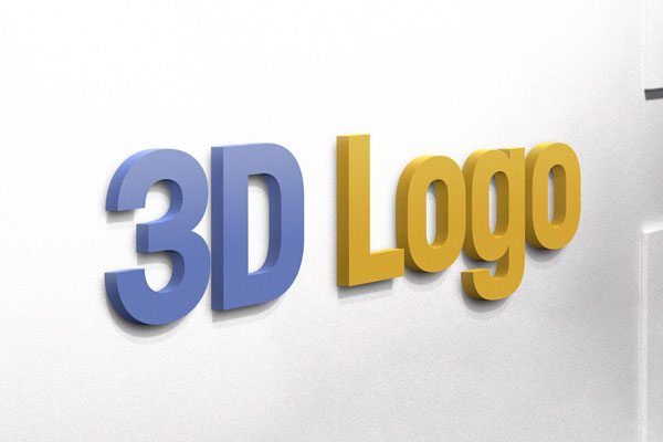 Perspective View of 3D Logo on Wall Mockup / Text Effect (FREE ...