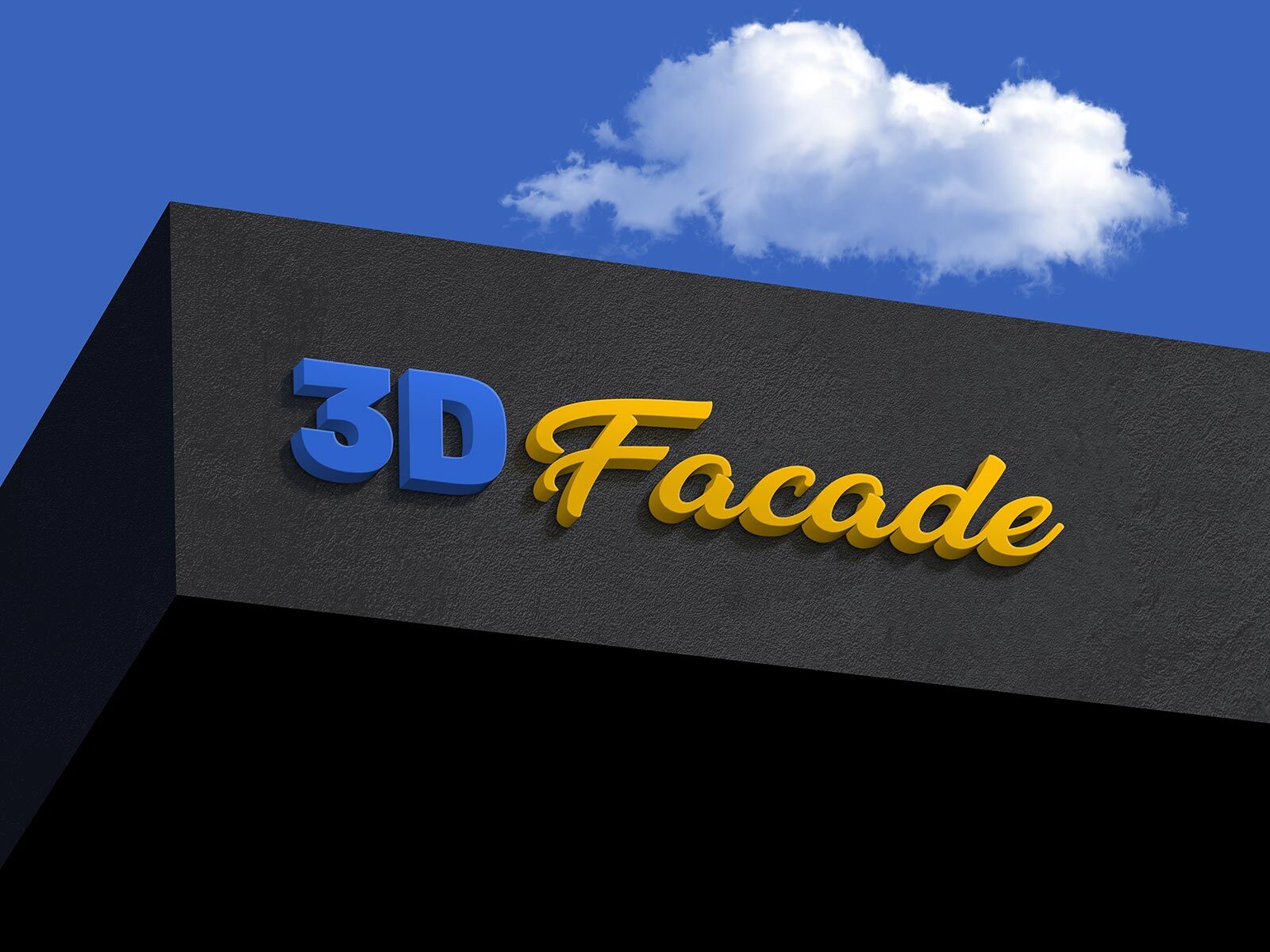 Perspective View of a Shop Facade 3D Logo Mockup FREE PSD