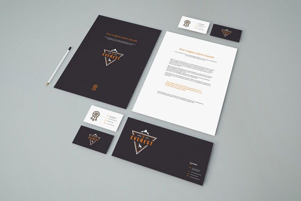 Perspective View Simple Stationery Mockup FREE PSD
