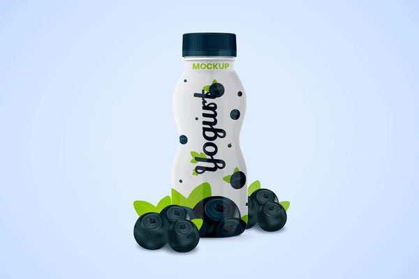 Plastic Juice Bottle Mockup Standing in Front View FREE PSD