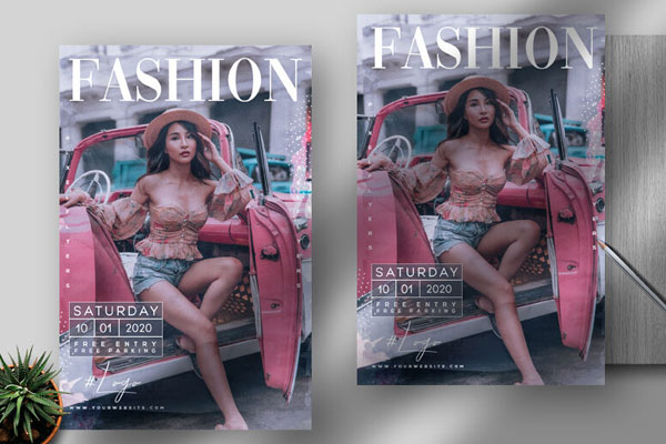Realistic Modern Iconic Fashion Flyer Template FREE PSD