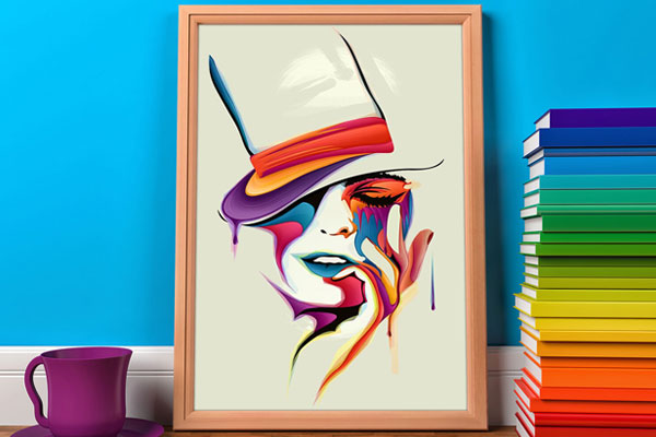 Realistic Wooden Frame Leaning against the Wall Mockup FREE PSD