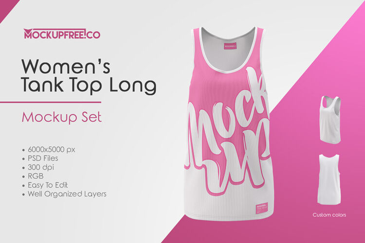 Set of Three Long Women Tank Top Mockups (FREE) - Resource Boy