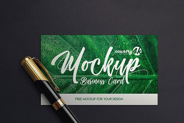 Set of Two 3D Mockups For Business Card FREE PSD