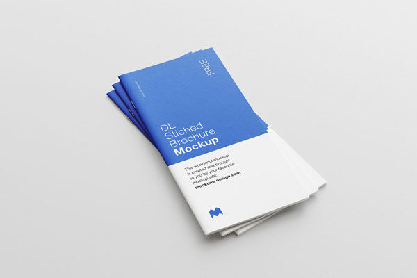 Seven Stitched DL Brochure Mockups FREE PSD