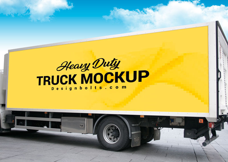 Side-View Heavy Duty Truck Branding Mockup Free Download | Resource Boy