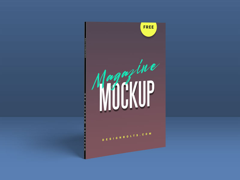 Side View of Standing Paperback Magazine Title Mockup FREE PSD