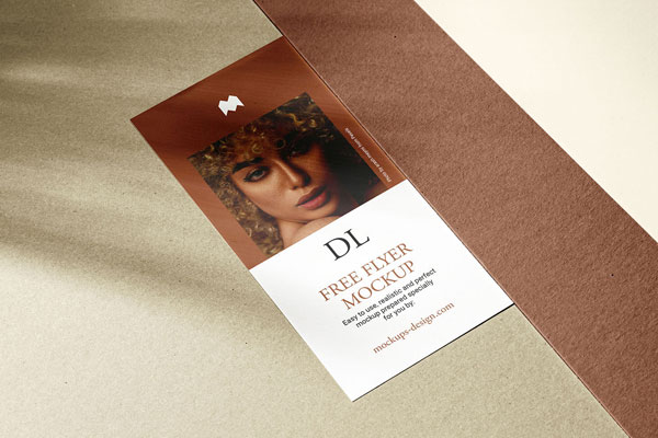 Single Dl Flyer with Cardboards Mockup FREE PSD