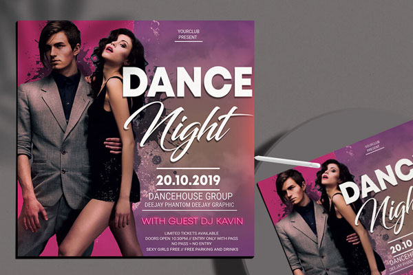 Splash Dance and Party Flyer Template FREE PSD