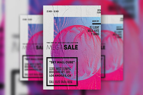 Splash Weekend Sale Flyer with Facebook Cover Template FREE PSD