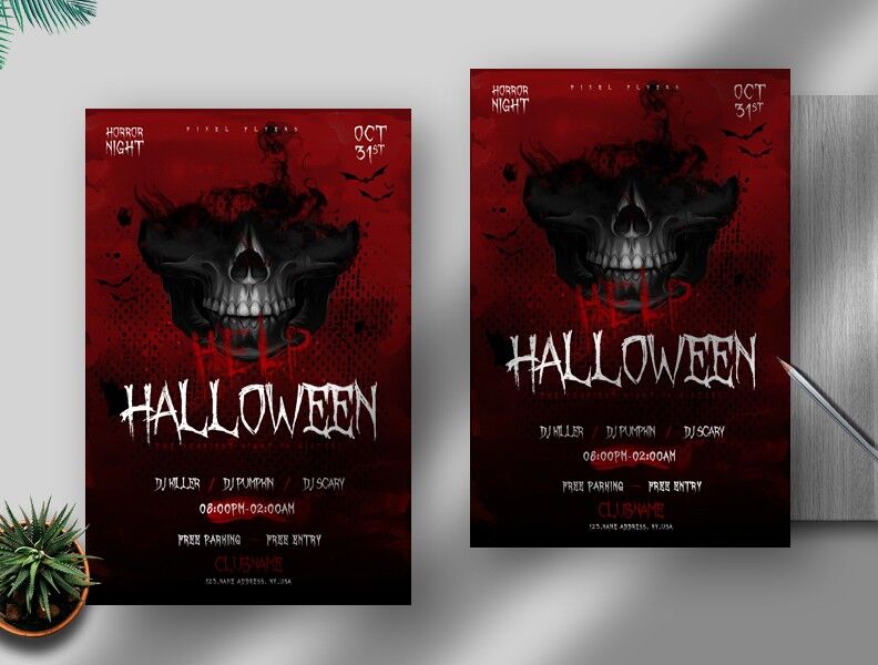 Spooky Halloween Party Flyer Template (FREE) - Resource Boy