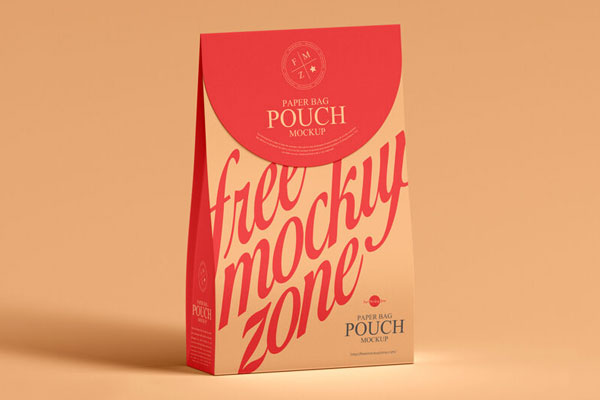 Standing Paper Bag Pouch Mockup FREE PSD