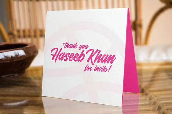 Standing Paper Card Mockup on Table FREE PSD