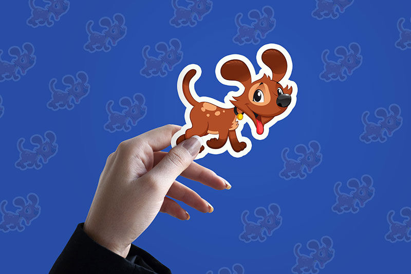 Sticker Mockup Featuring a Female Hand Holding it in Front View FREE PSD