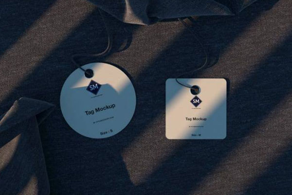 Three Circle and Square Hang Tag Mockups FREE PSD