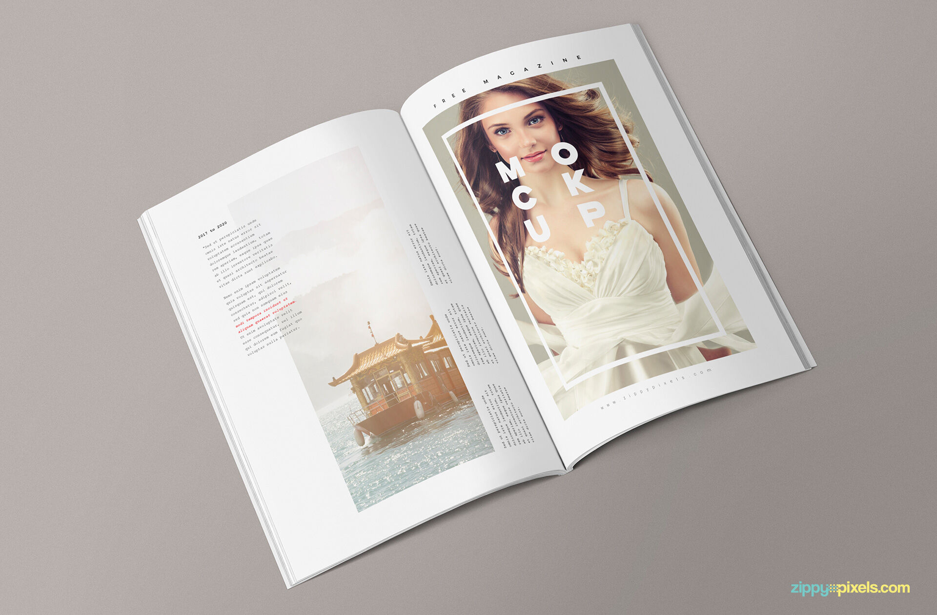 Three Mockups Showing US Letter Size Magazines' Inner Pages and Covers FREE PSD