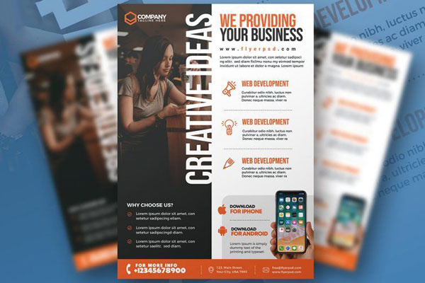 Three Modern Business Flyer Templates FREE PSD