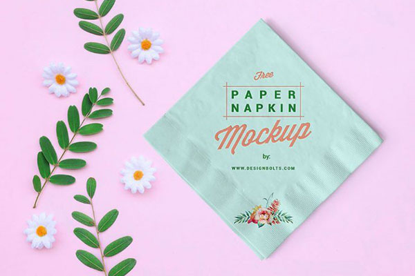 Three Top View Square Table Paper Napkin Mockups FREE PSD