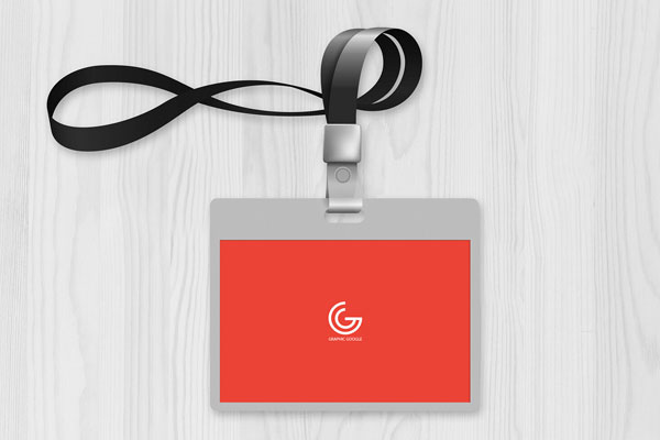 Top-View 3D Illustration Office ID Card Mockup FREE PSD