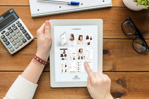 Top View of A Tablet Mockup In A Woman's Hands FREE PSD
