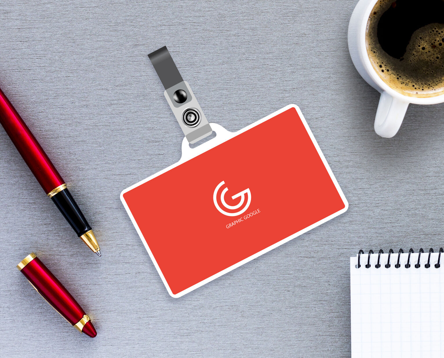 Top View of an ID Card Mockup FREE PSD