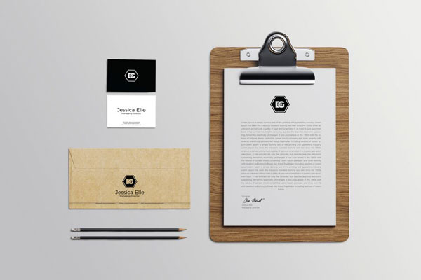 Top View Simple Stationery Set Mockup FREE PSD