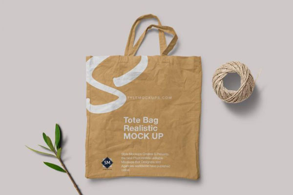 Top View of Two Craft Eco Bags Mockup (FREE) - Resource Boy