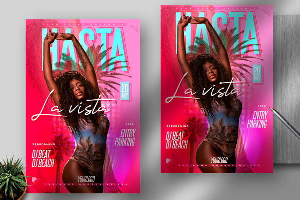 Tropical DJ Flyer Template FREE PSD