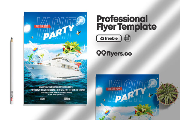 Border Tropical Ladies Night Party Flyer Template (FREE