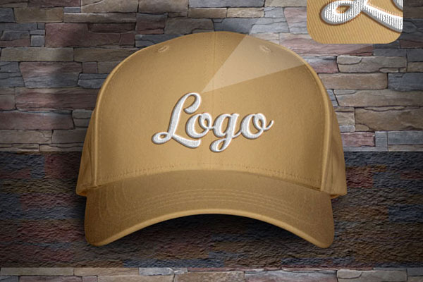 Two Caps Placed on Stone Step in Front View Mockup FREE PSD