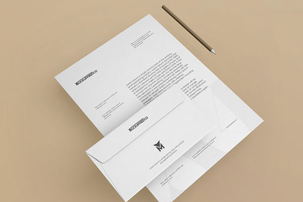 Two Floating Branding Identity Mockups from Perspective View FREE PSD
