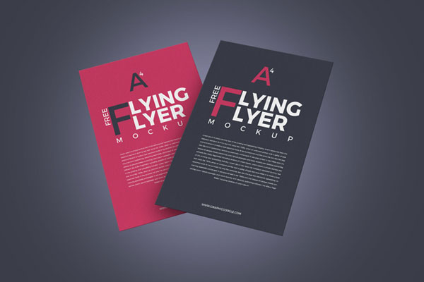 Two Flyer Floating Mid Air Mockup FREE PSD