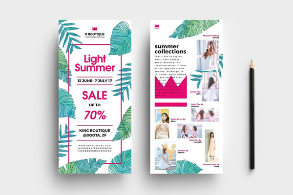 Two Minimal Fashion Rack Card Templates FREE PSD