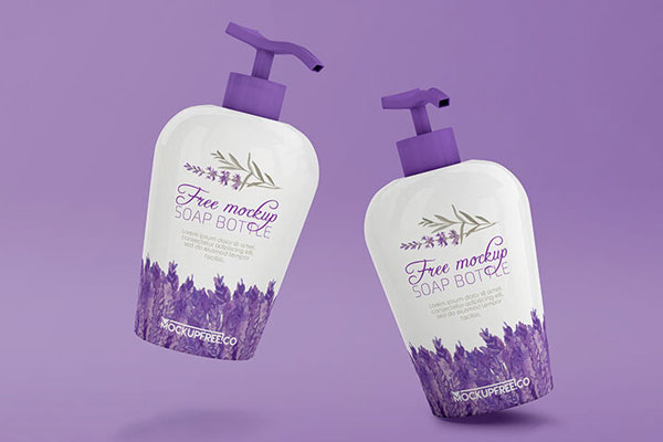 Two Mockups Featuring Liquid Soap Dispenser Bottles in Different Views FREE PSD