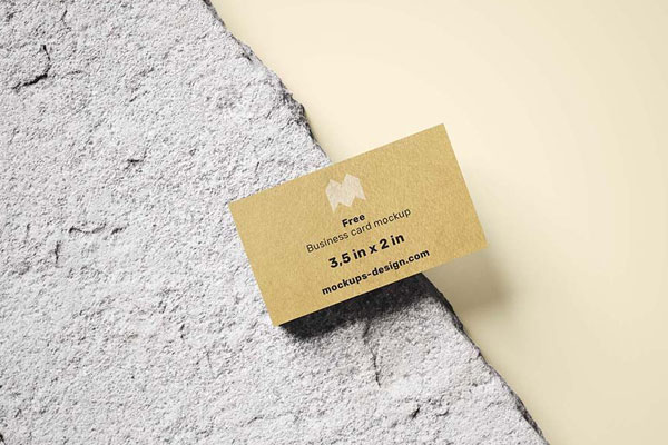 Two Mockups Featuring Overhead and Front View of Business Card FREE PSD