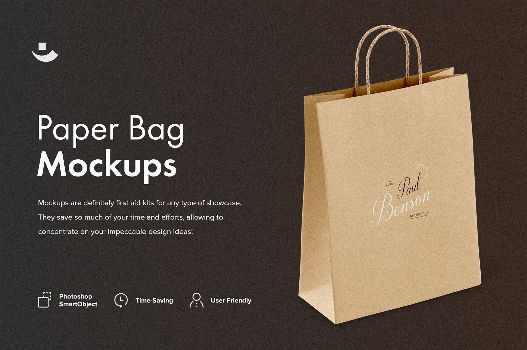 Two Mockups Showing Standing and Laid on the Ground Paper bags FREE PSD