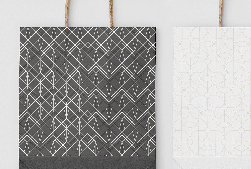 Two Mockups Showing Standing and Laid on the Ground Paper bags FREE PSD