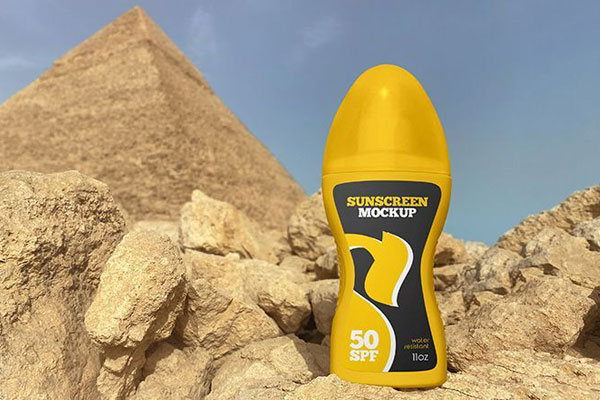 Two Mockups Showing Sunscreen Spray Bottle Front View FREE PSD