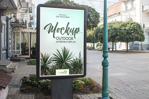 Two Outdoor Standing Billboard Mockups FREE PSD