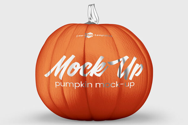 Two Pumpkin Mockups From the Front and 3/4 View FREE PSD