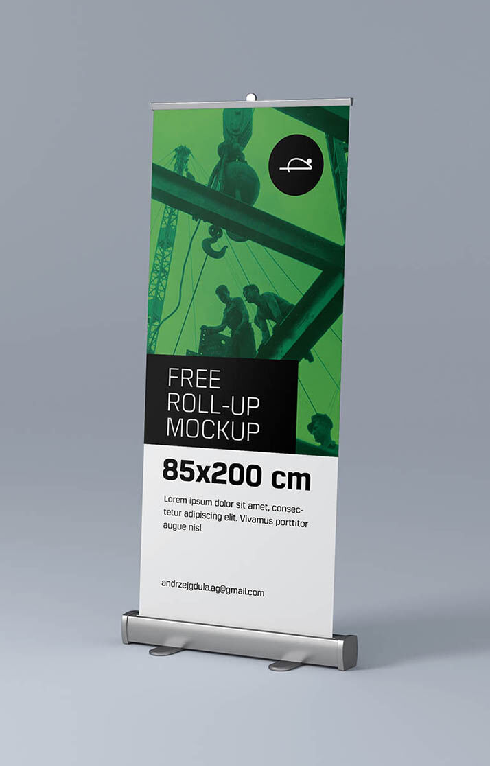 Two Silver Roll Up Mockups FREE PSD