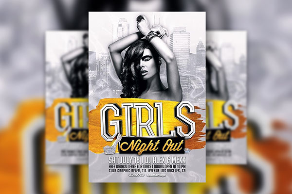 Urban Girls Night Out Flyer Template FREE PSD