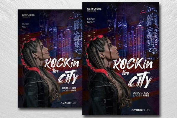 Urban Music Night Flyer Template FREE PSD