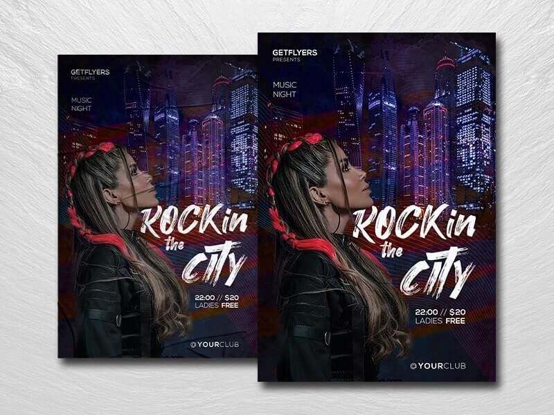Urban Music Night Flyer Template FREE PSD
