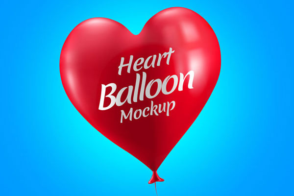 Valentine's Day Heart Balloons Mockup FREE PSD
