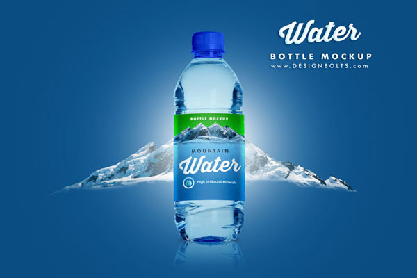 Vertical Premium Pet Water Bottle Mockup FREE PSD