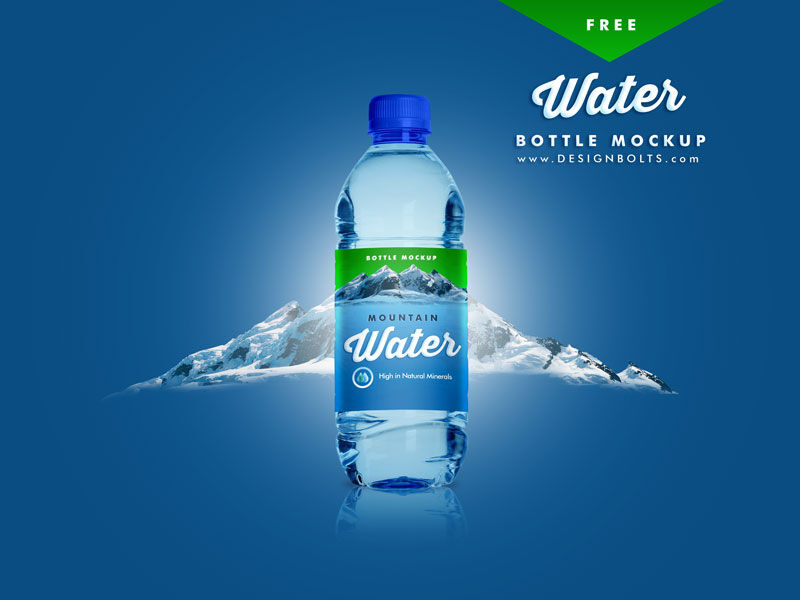 Vertical Premium Pet Water Bottle Mockup FREE PSD